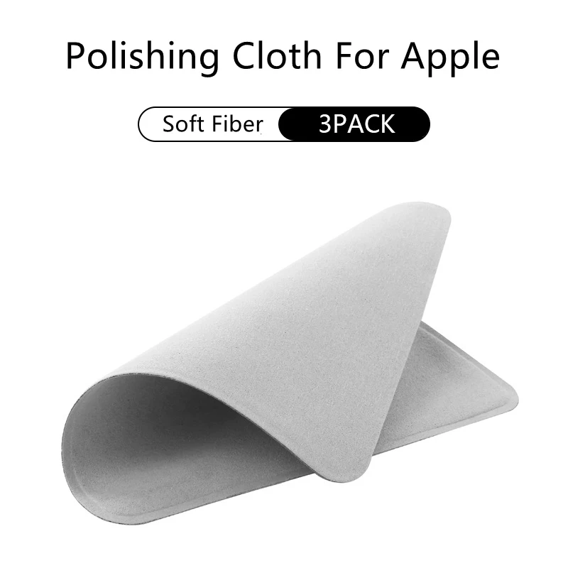 3pcs Polishing Cloth 1:1 for Apple Soft Double-Layer Fabric Cleaning Wipe Cloth on For iPhone iPad Airpods Macbook Android Phone