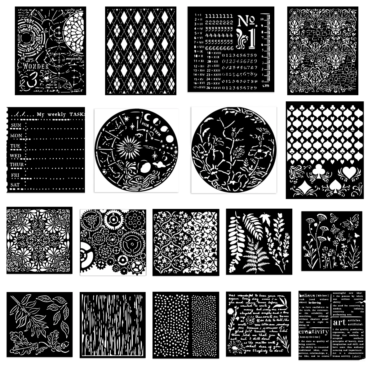 

Numbers Pattern Stencil DIY Layering Stencils Graphics Painting Scrapbooking Ornament Album Embossed Template Stencil New 2024