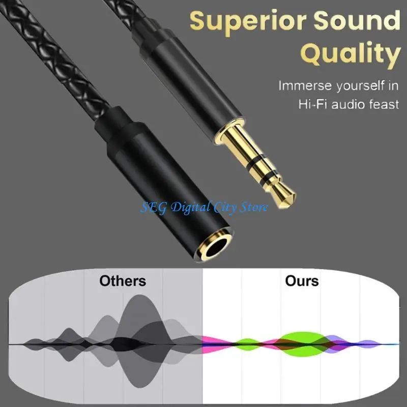 U75B 3.5 mm Auditory Extension Cord for Speaker, Laptop, and Headphone Port Use