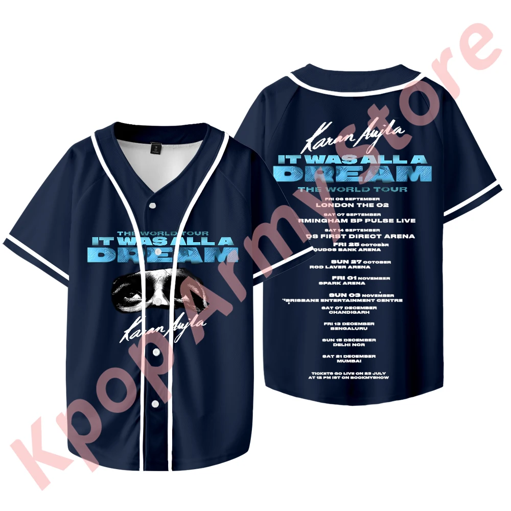 Karan Aujla Baseball Jacket It Was All A Dream World Tour Merch Tee Unisex Fashion Casual Short Sleeve T-Shirts