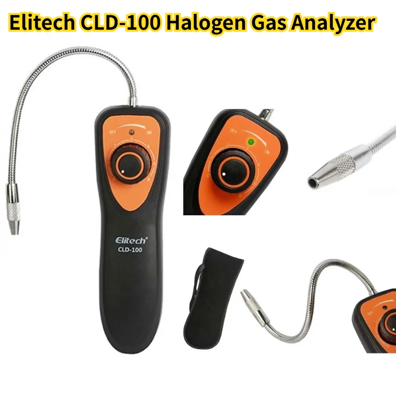 Elitech CLD-100 Halogen Gas Analyzer Freon Leak Detector R134a CFCs HCFCs HFCs Gas Analyzer Car HVAC Refrigerant Leak Sniffer