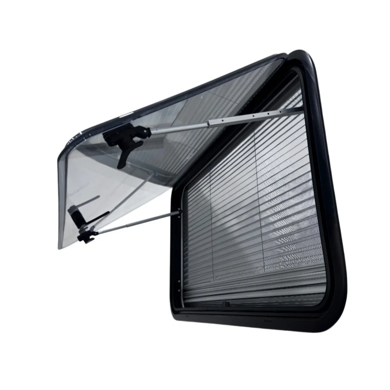 

Factory Supply 700x400mm Round Corner Acrylic RV Window with Pleated Sun Blind and Mosquito Net for Caravan Trailer Motorhome