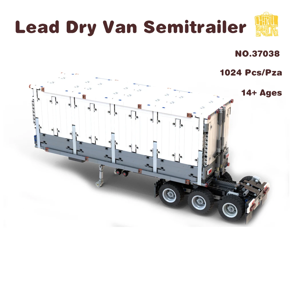 MOC-37038 Lead Dry Van Semitrailer for 42078 Model With PDF Drawings Building Blocks Bricks DIY Birthday Christmas Gifts