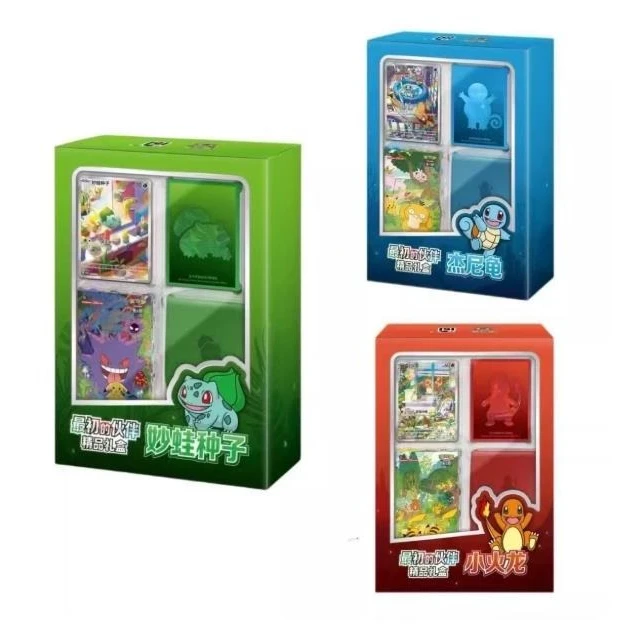Pokemon autentico Il primo compagno Confezione regalo premium ha stato raccolto 151 regali per il festival di scatole cieche con carta Hope/Shock/Fatten