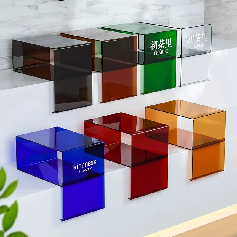 

Акриловые L-образные журнальные столики, современные окна, татами, декор для магазина чая с молоком, обеденный стол, модный остров, витрина, шкаф