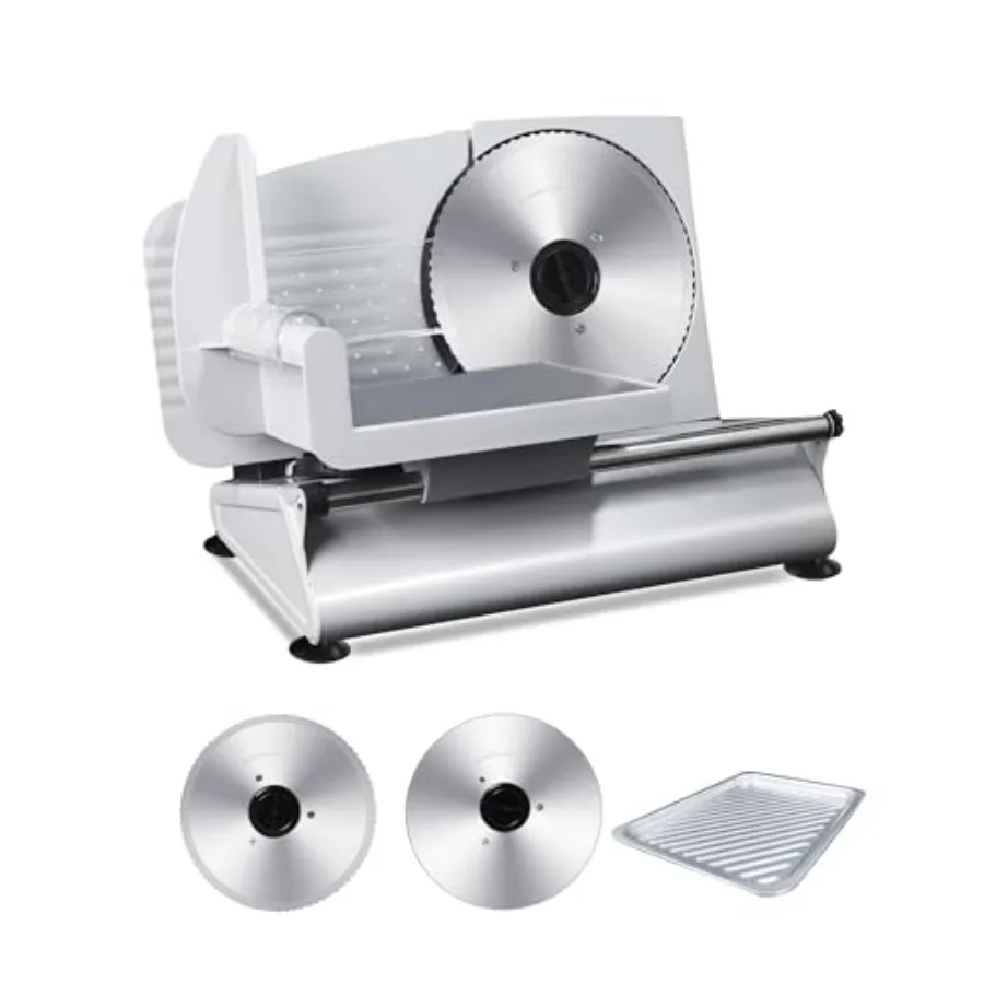 Meat Slicer Machine for Home - 200W Electric Food Slicer with 2 Removable 7.5