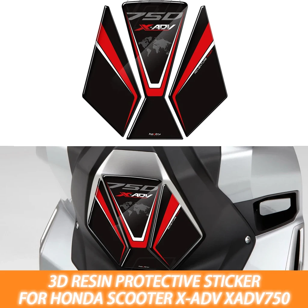 

Suitable for Honda scooter X-ADV Xadv750 modified fuel tank pad protective sticker 3D resin black and red color sticker