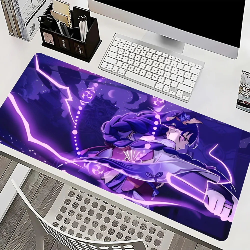 Genshin Impact Raiden Shogun Mousepad Mause Pad Mouses Rug Office Accessories Desk Mat Mousepad Keyboard Gaming Pc Mats
