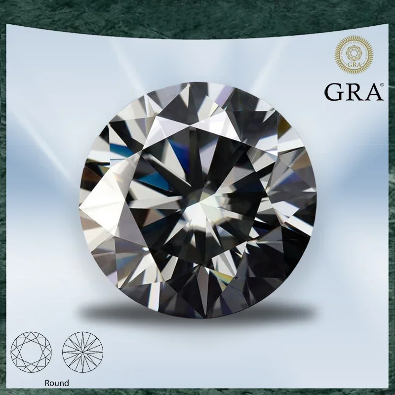 Moissanite Stone Grey Color Round Cut VVS1 z certyfikatem GRA do koralików z kamieniami szlachetnymi Zaawansowane materiały do wyrobu biżuterii