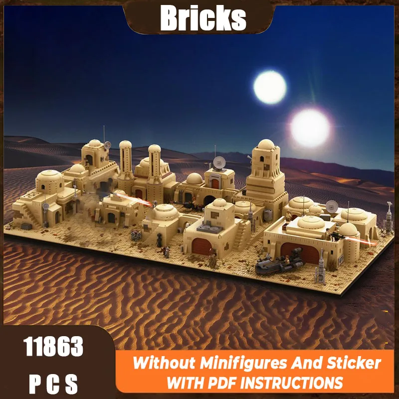 

Новые строительные блоки MOC, планета, кино сцена, модель архитектуры Mos Eisley Tavern, детская игрушка в подарок, набор для сборки «сделай сам»