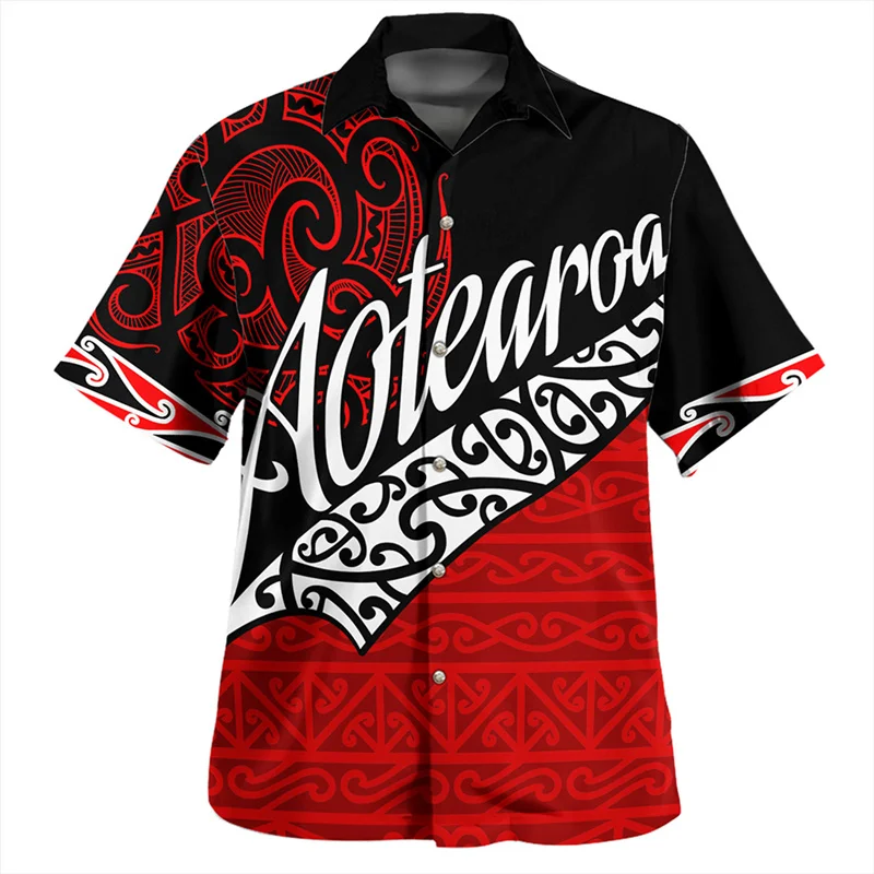 Summer Harajuku 3D New Zealand Maori Silver Fern Papua Flag Print Shirts NZ LEST WE FORGET Graphic Short Shirts Fashion Clothing