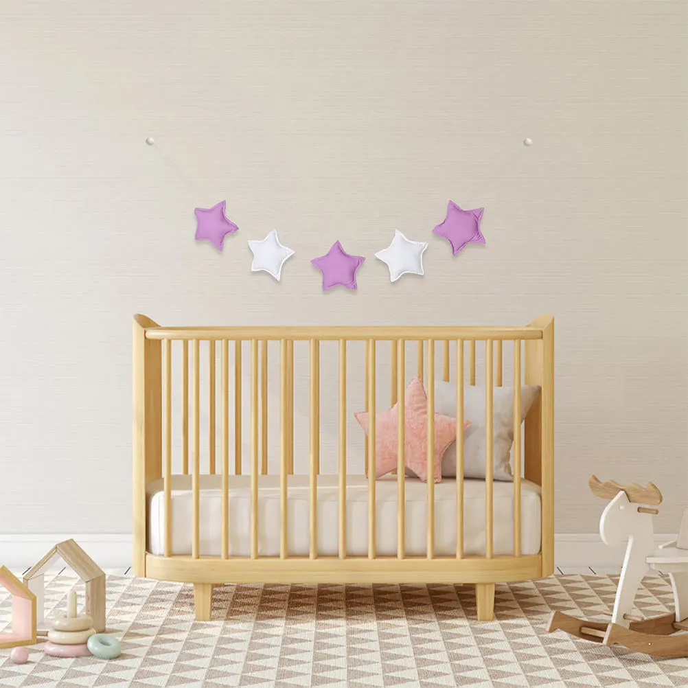 

2Pcs Star Garland Nursery Accessories Hanging Bunting Fabric Banner Room Decor Shower Party Decorations