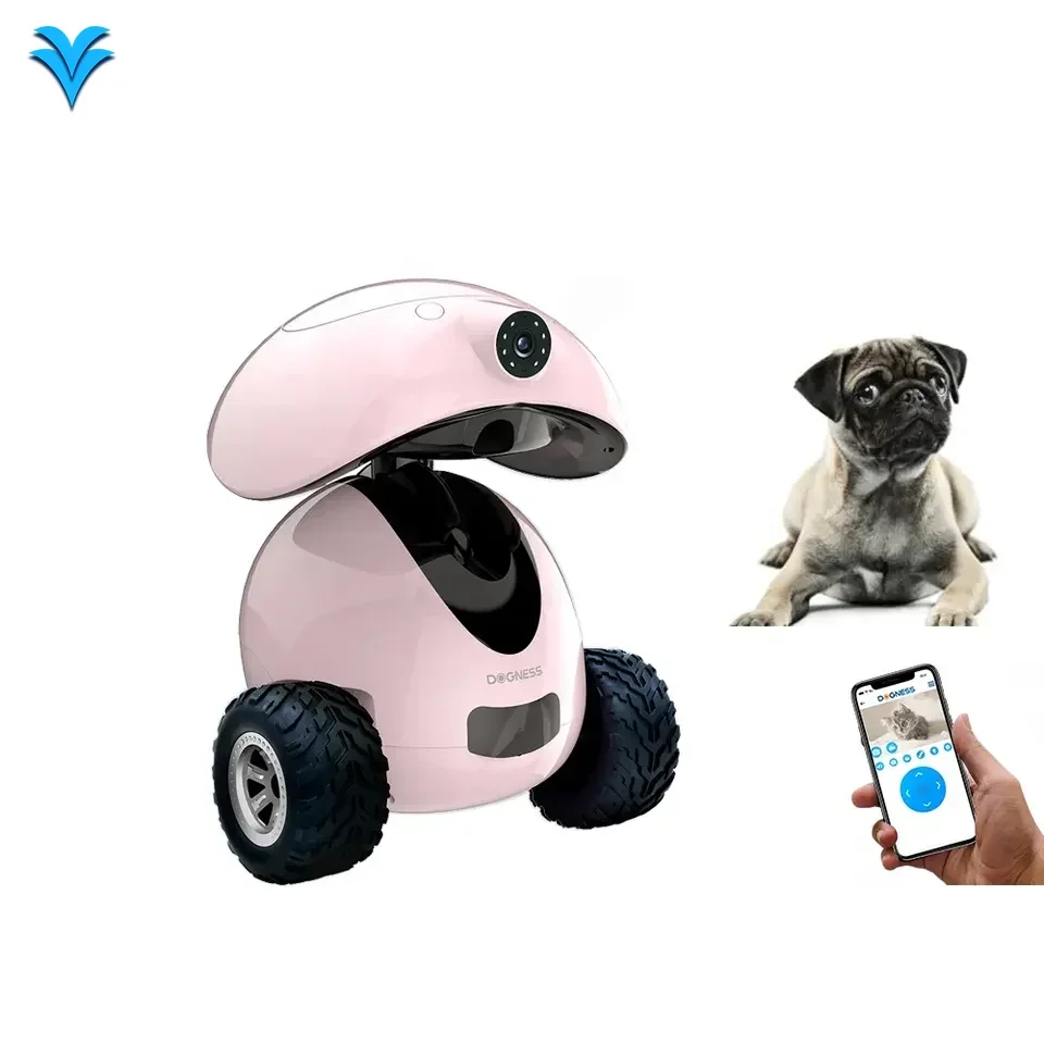 Venta al por mayor de juguete inteligente para perros con cámara, control por aplicación, robot automático láser para gatos con función de visión nocturna, juguete OEM