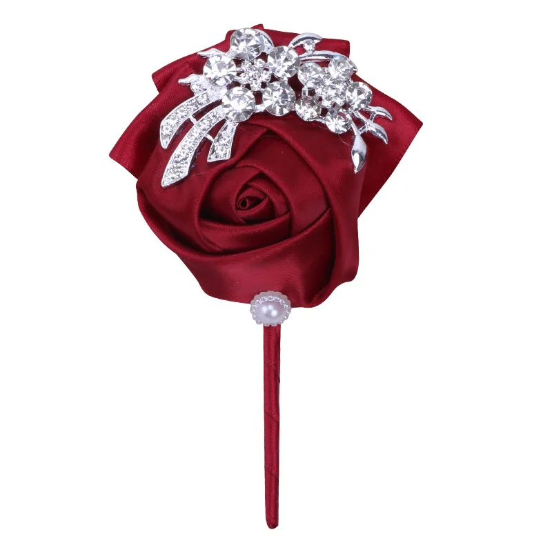 Nova noiva dama de honra strass pulso corsage noivo melhor homem lapela corsage acessórios do vestido de casamento do noivo