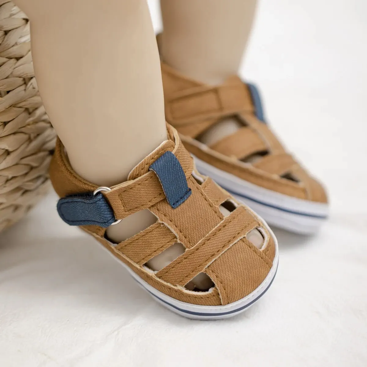 Meckior Baby Canvas Casual Boy Shoes Anti-Slip Rubber Bottom Infant Toddler Newborn First Walker Baby Boy Girl First Sandals