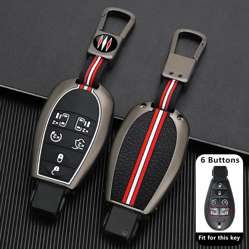 Zinc Alloy Car Key Case for Dodge Dart Magnum Durango Caravan Journey Challenger Charger for Jeep Cherokee Remote Cover