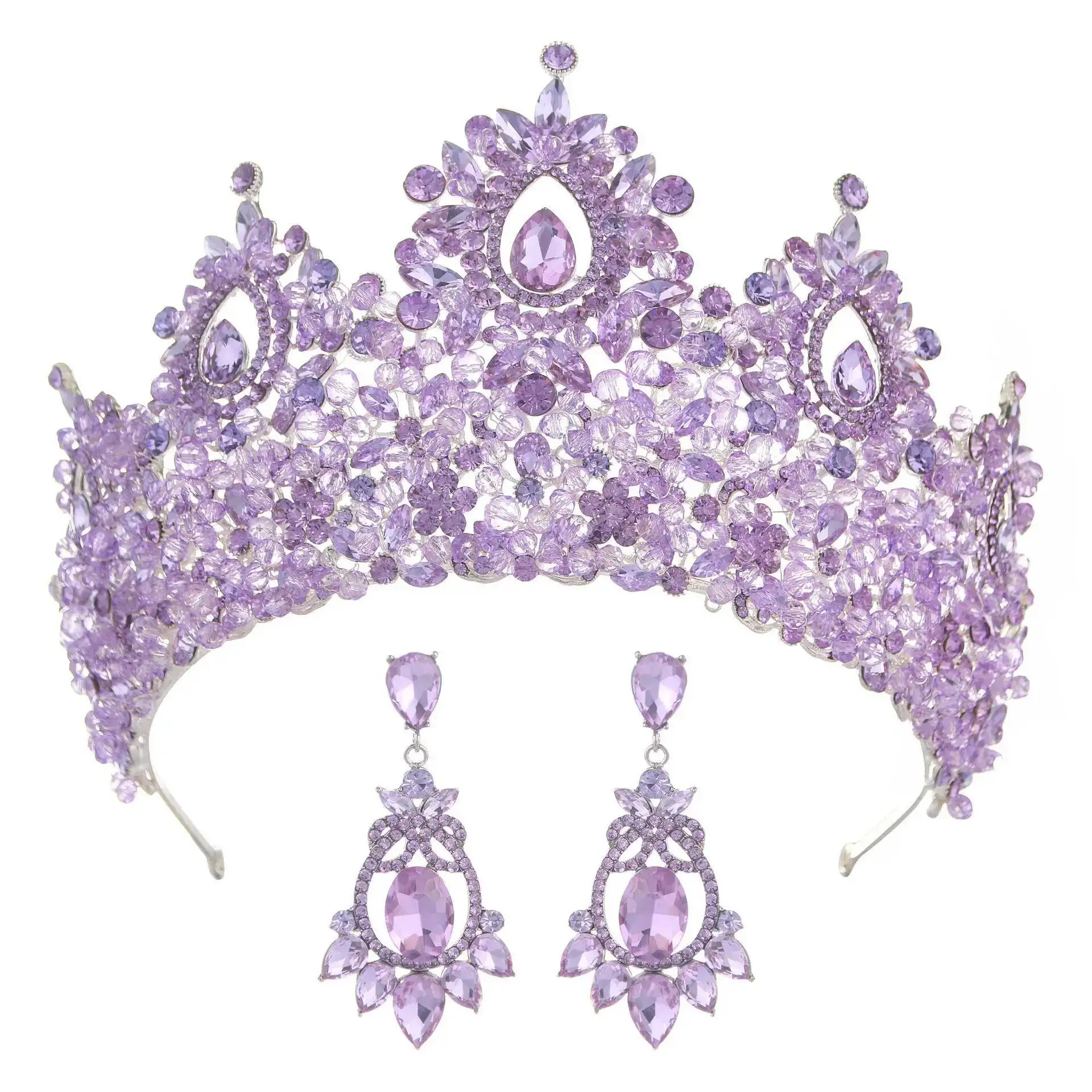 Baroque Queen Princess Crowns Women Pageant Crystal Bridal Tiara Crown For Wedding Bride Headdress Prom Hair Jewelry Diadema