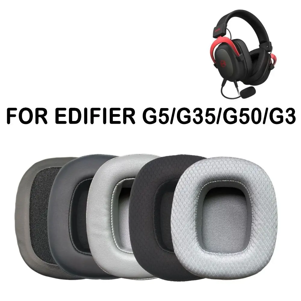 For 1Pair Replacement Ear Pads Foam Sponge Headphone Accessories High Quality Ear Cushion Protein Leather Edifier G5/G35/G50/G3