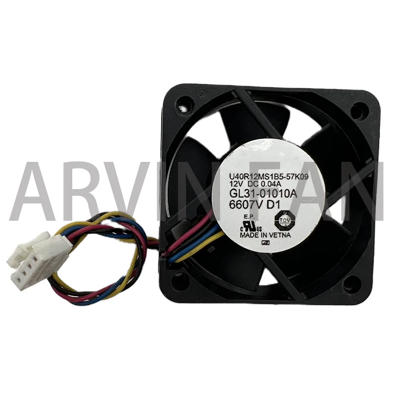 U40R12MS1B5-57K09 4ซม. 4013 40x40x13มม. 40มม. พัดลม DC12V 4เส้นเงียบ0.04A บอร์ดเครื่องขยายเสียงเราเตอร์พัดลมทำความเย็นซีพียู