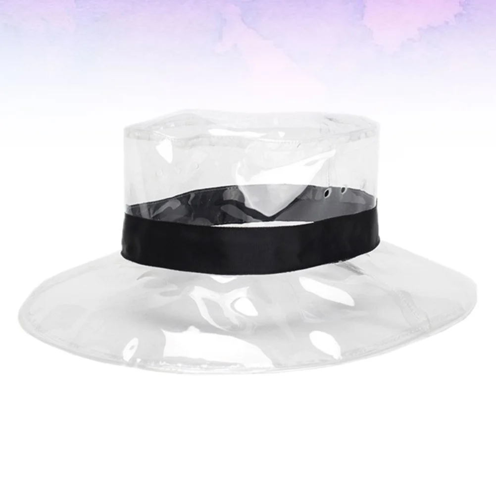 

1pc Waterproof Transparent Bucket Hat Fisherman Uv Protection Rainproof Outdoor Beach Fishing Hiking Cap Party Headwear Black