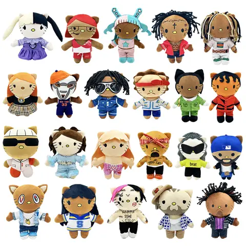 Hello Kitty jako Tyler The Creator Drake Playboi Carti Lil Uzi Pluszowa lalka Pluszowe zabawki Śliczne chłopcy Dziewczynki Prezenty urodzinowe