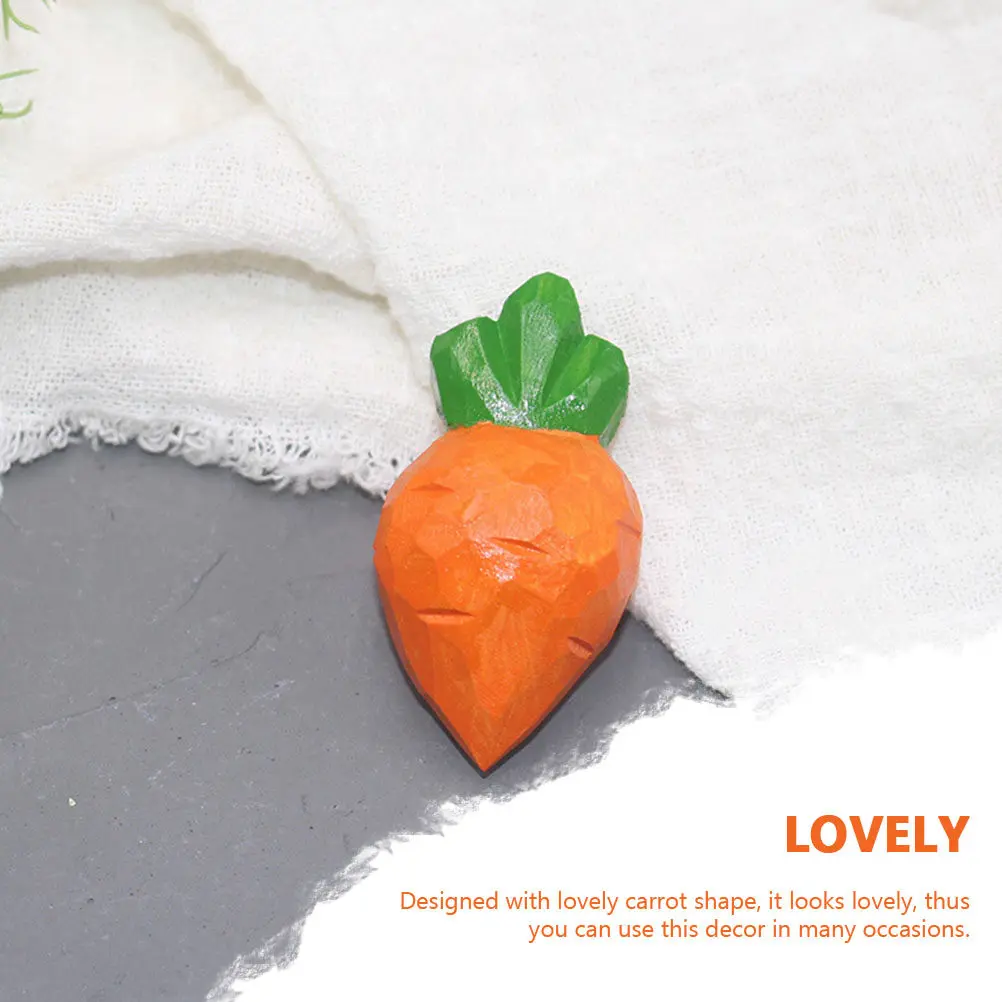 Wood Carrot Keychain Pendant – 2pcs Natural Wooden Key Ring Charm, Cute Mini Vegetable Bag Ornament