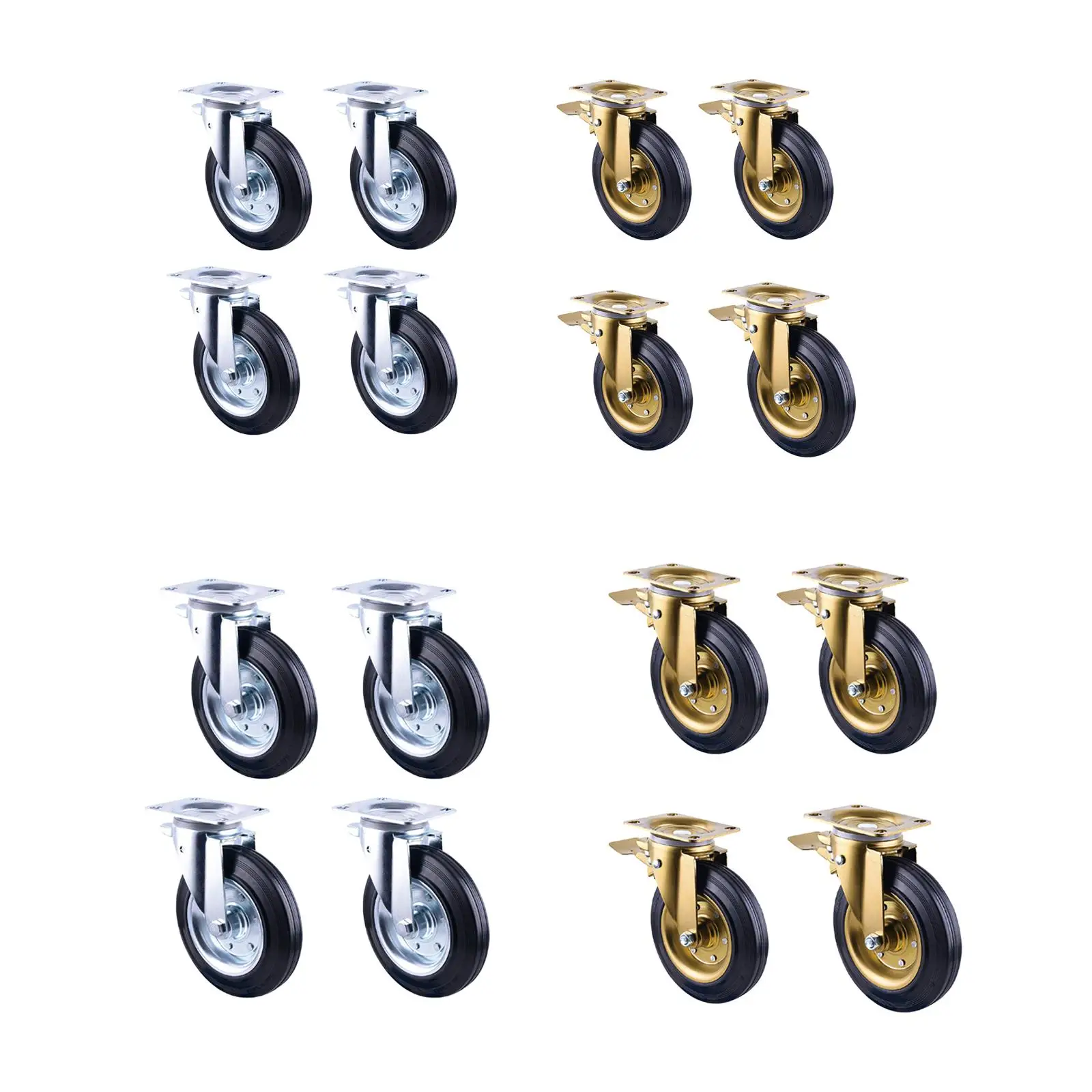 4er-Pack Ersatzrollen für Abfallbehälter, robuste Lenkrollen, einfach zu installieren und