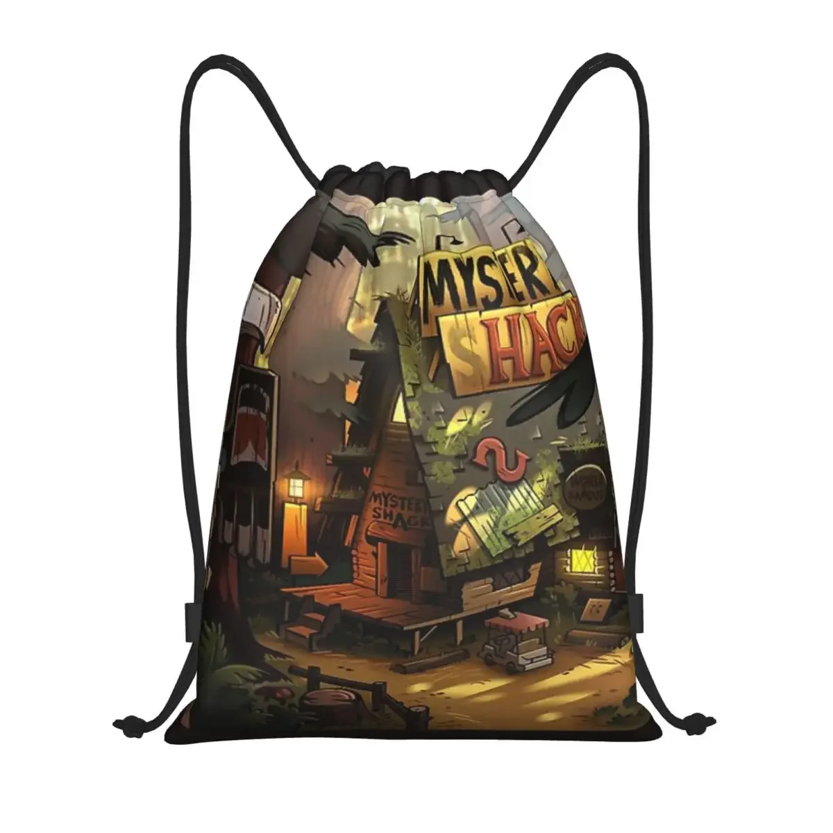 Custom Pattern Logo Drawstring Bag The Mystery Shack Travel Backpack Student Storage Bag School Bag  ꦫ