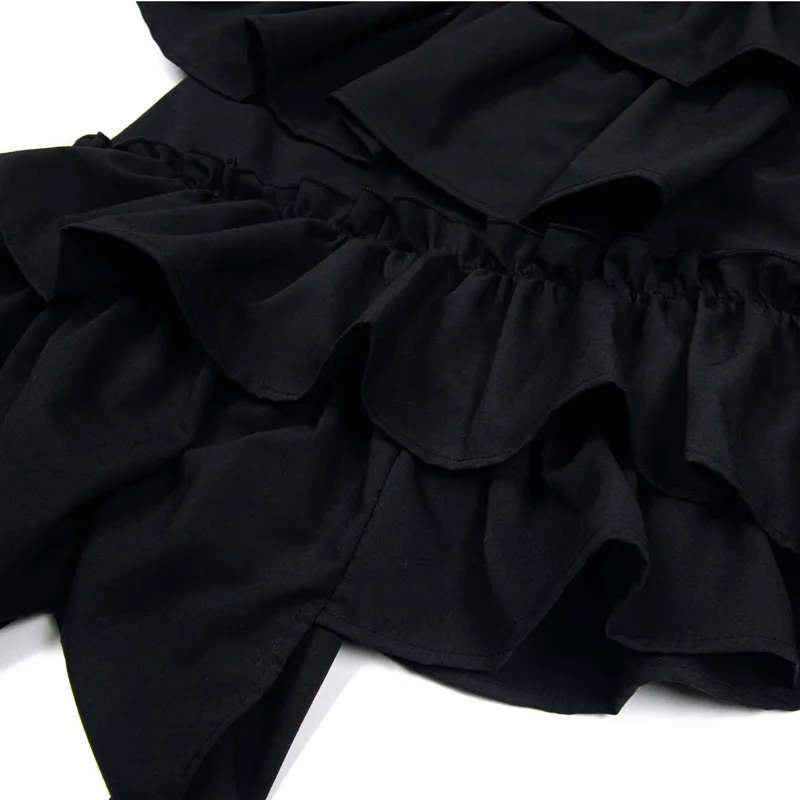 Süße Mädchen Frühling Sommer Streetwear Retro Asymmetrische Kuchen Rock Frauen Mode Lässig Punk Gothic Schwarz Röcke Dame Y2k Kleidung
