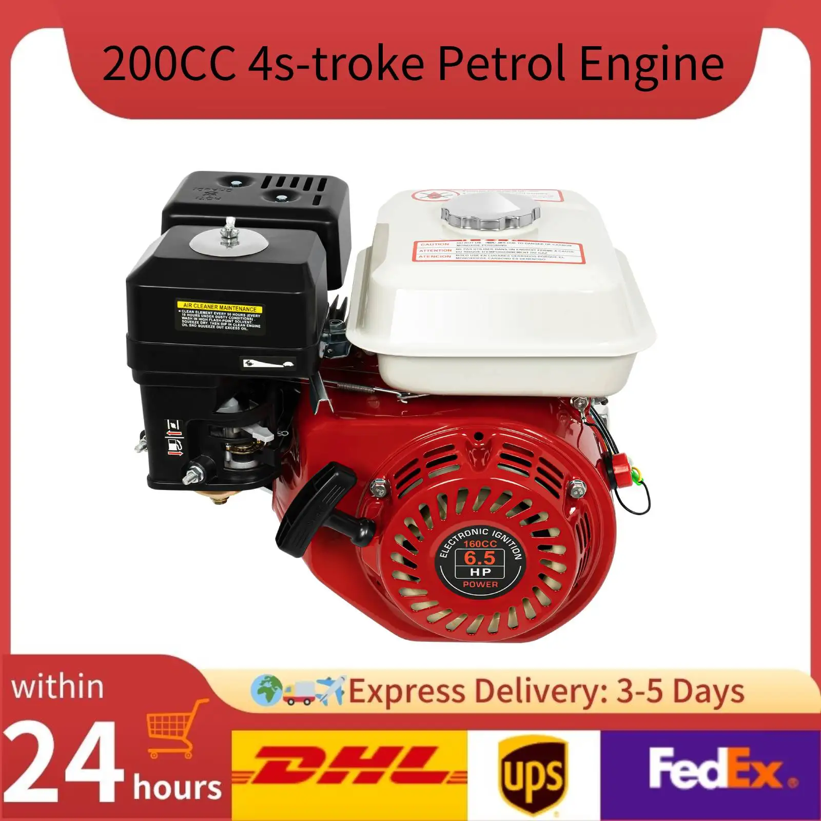 

200cc 4-stroke Petrol Engine Single Cylinder Gasoline Engine with Air-cooled System 3600rpm for Pumping Machines Microtillers