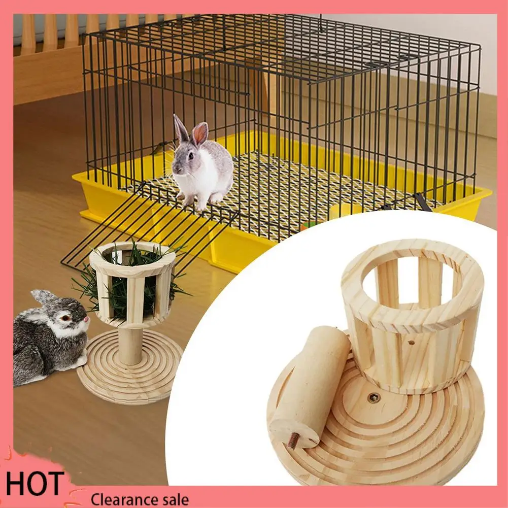 

A88Z Wooden Hay Feeder Hay Feeder Cage Accessories Hay Rack Hamster Hay Trough Food Dispenser
