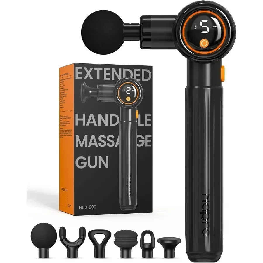 

Handheld Percussion Muscle Massager with Extension Handle and 3 Adjustable Angles for Deep Tissue Back Neck Shoulders Waist Leg