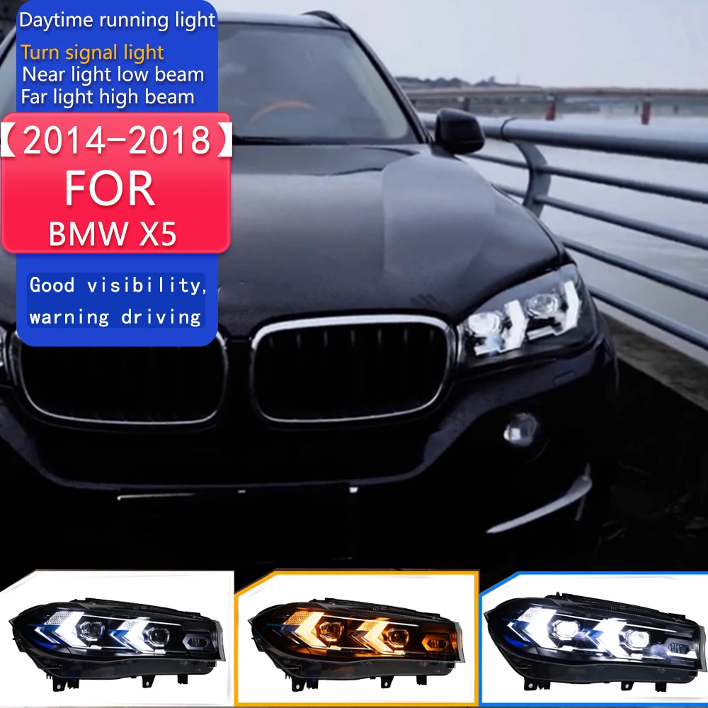 

Car Lights for BMW X5 LED Headlight Projector Lens 2014-2018 F15 F16 LED DRL X6 Head Lamp Signal Automotive Accessories