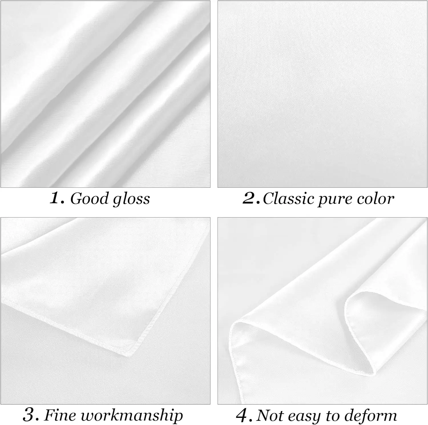 White Glossy Satin Tablecloth, Wedding Party Rectangle Table Cover Wedding Banquet Restaurant Festival Party Dining Table Decor