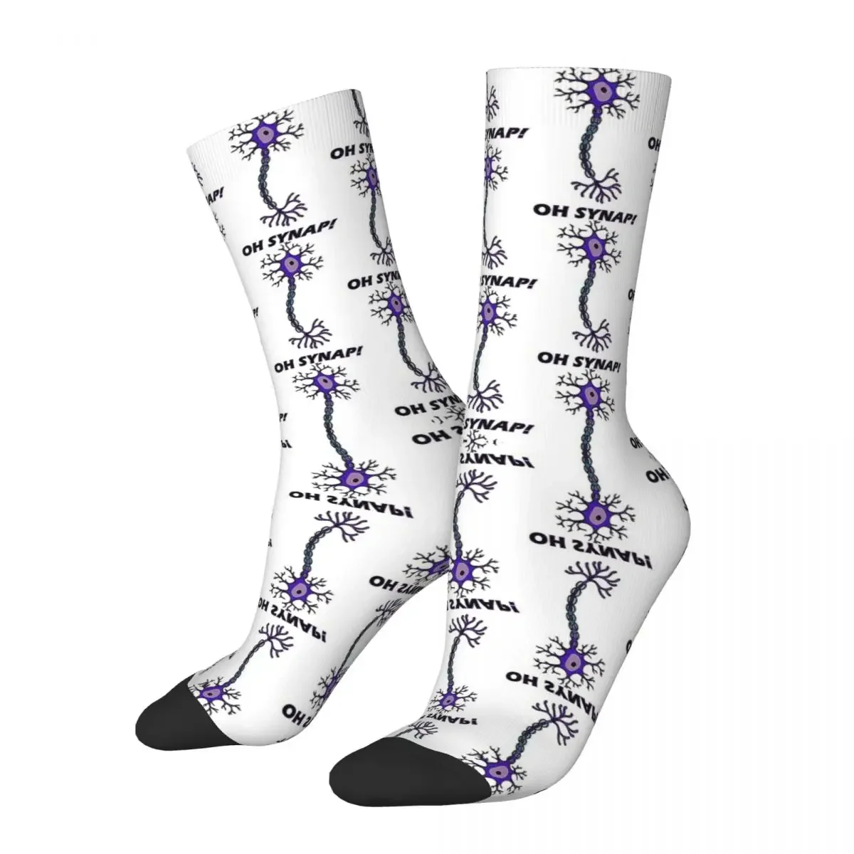 Neuron - Oh Snap! - Science Pun Socks High Quality Stockings All Season Long Socks Accessories for Man's Woman's Christmas Gifts