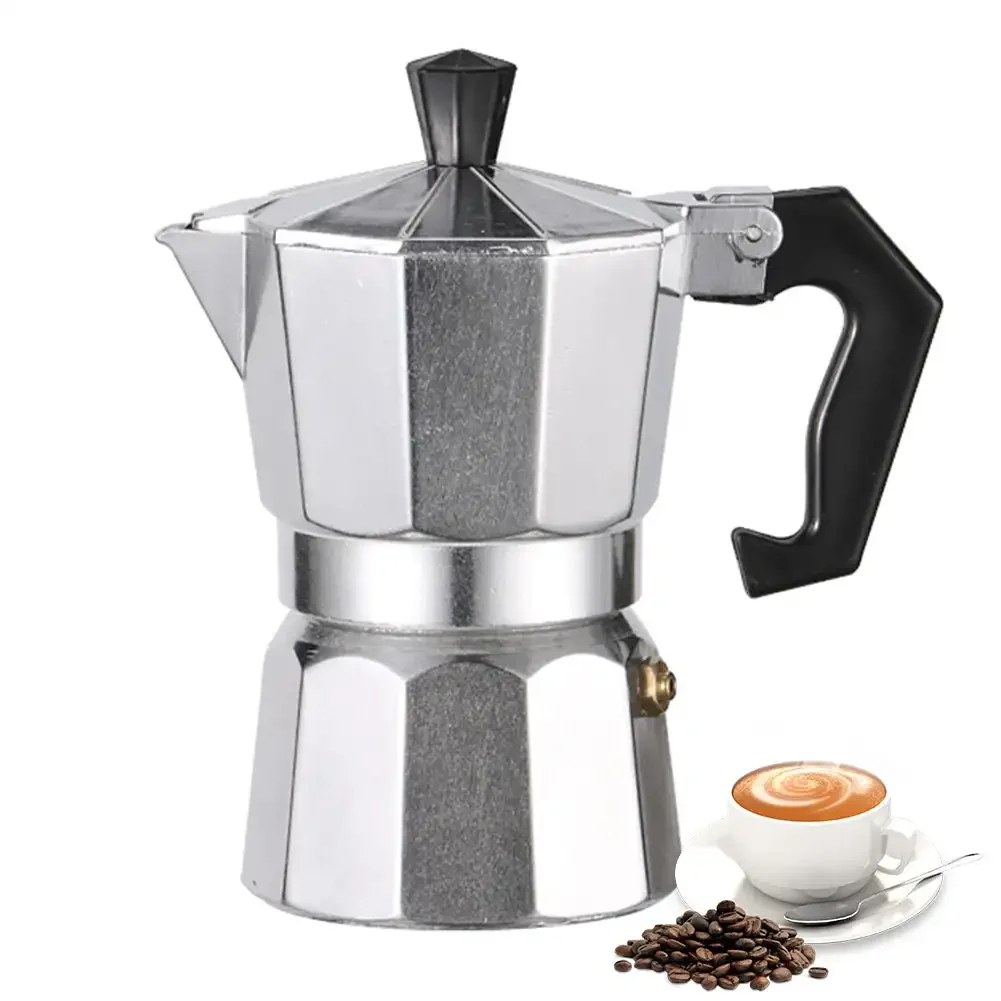 Aluminum Classic Stovetop Espresso Coffee Maker Continental Moka Percolator Pot for Italian Cuban 50/100/150/300/600ML