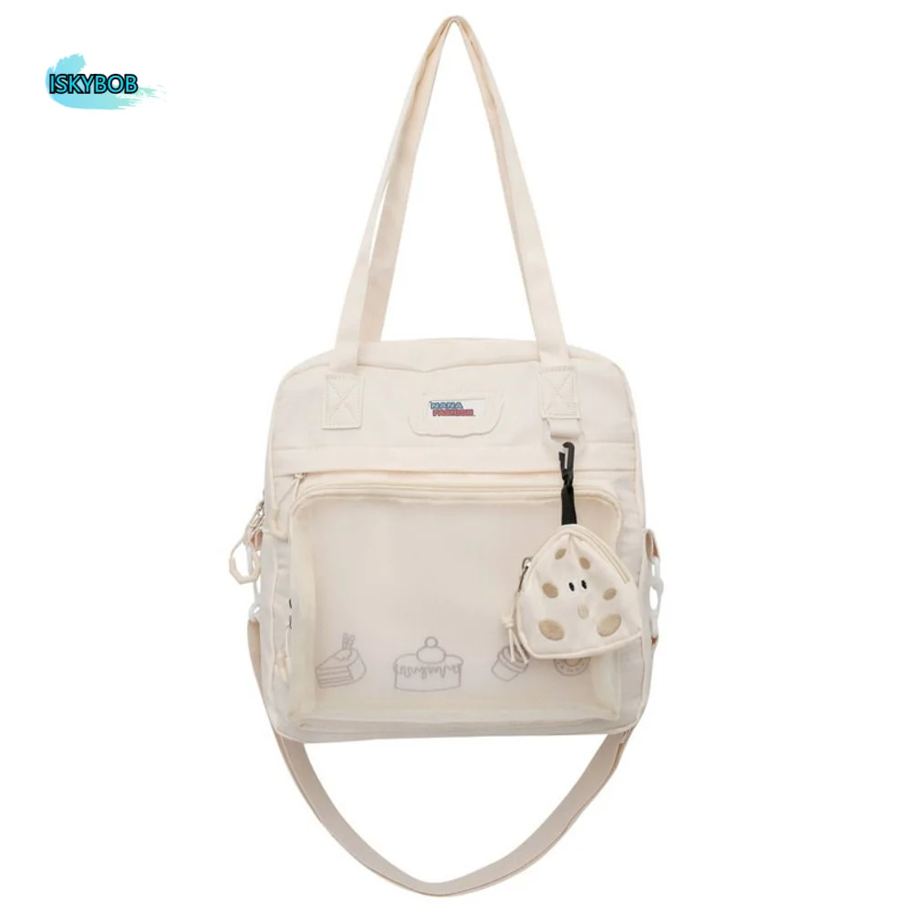 Kawaii Clear Small Ita Bag Multi-purpose Japanese Style Pin Display Bag Portable with Silk Ribbon Clear ItaBag School Gift