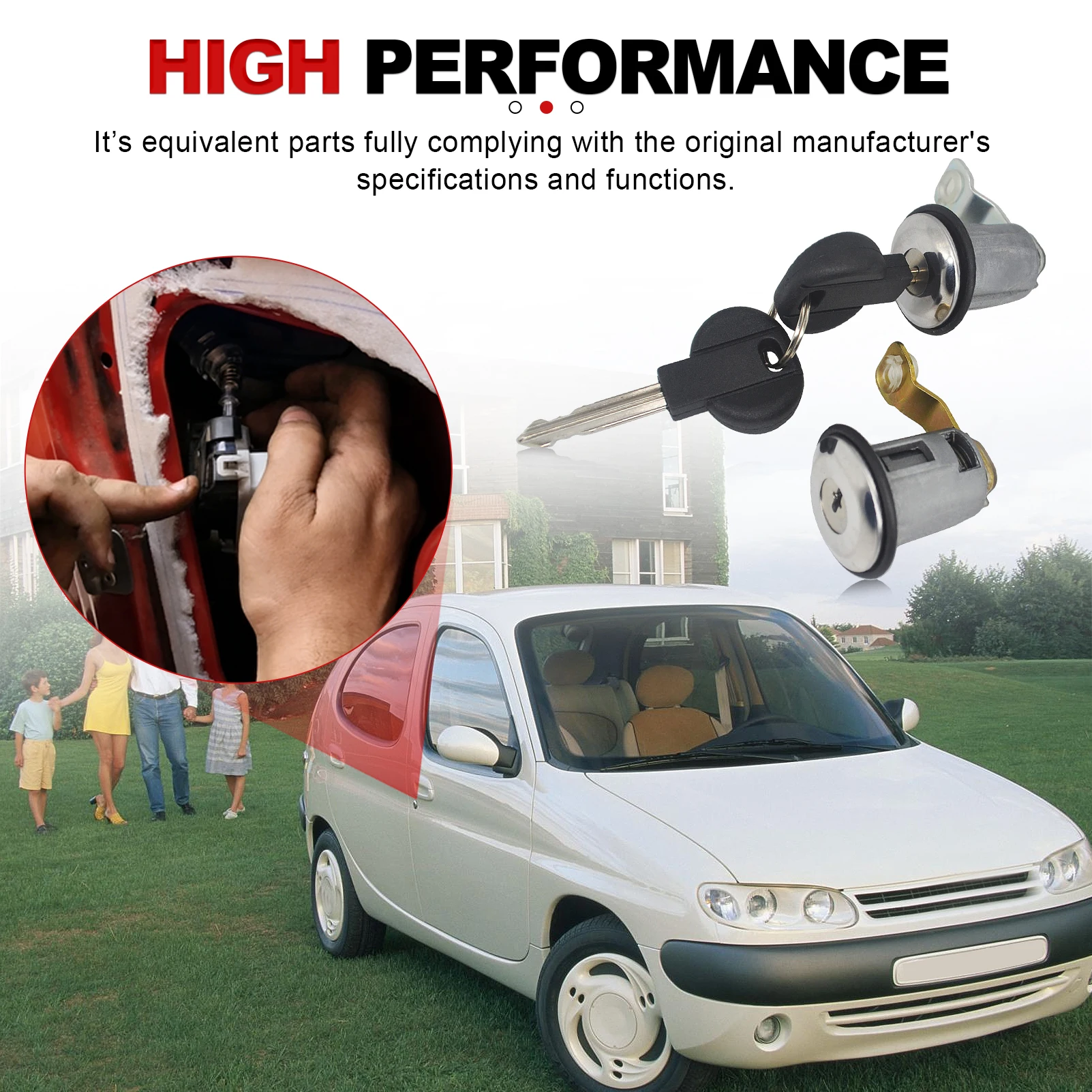 2 Kit Door Lock Cylinder with Keys For Citroen Berlingo Xsara Picasso Peugeot 9170G3 252522