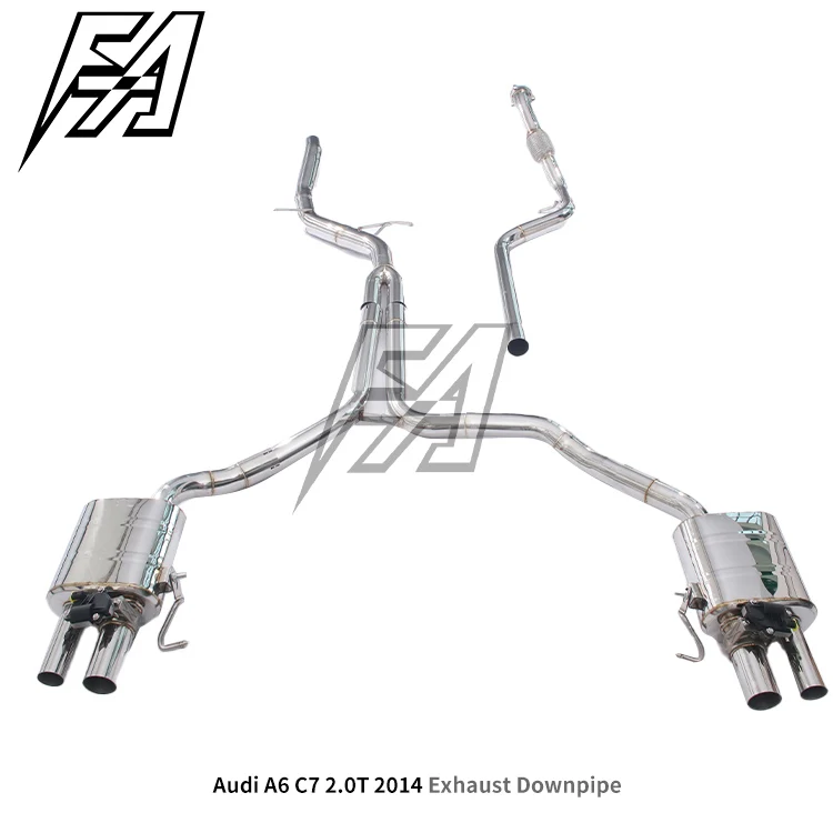 For  A6 C7 2.0T 2014 Exhaust System Front Middle and Tail Electric Valve Muffler Exhaust High Performance Exhaust Pipe - view 3