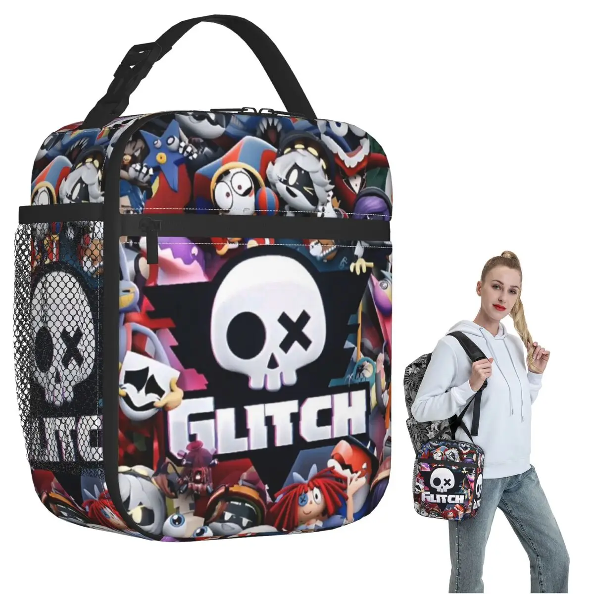 

Chibis Murder Drones Uzi Doorman Fuzzy Insulated Lunch Bag for Women Kids Portable Food Boxes Thermal Lunch Box Tote