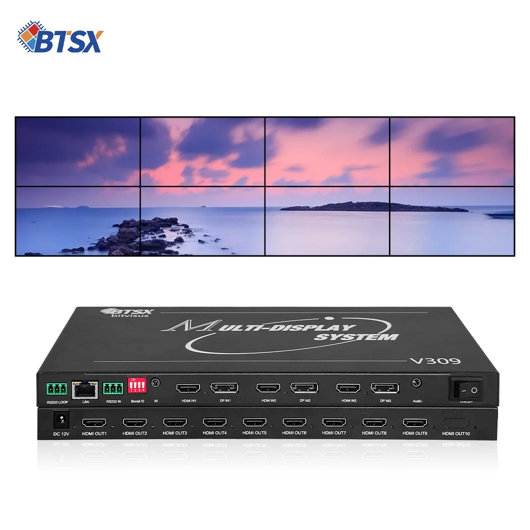 Multi-Monitor Wall Expander 8K30 Multi-Splicing Mode Projection Video Wall Processor pixel Per pixel TV Video Wall Controller