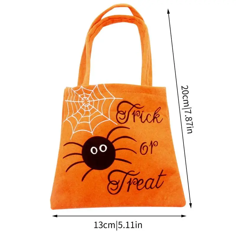 Halloween Pumpkin Candy Bag Felt Cloth Portable Candy Basket Trick Or Treat Kids Gift Packaging Halloween Party Supplies