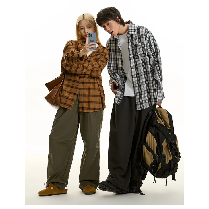 Fashion Brand American Youth Casual Plaid Shirt Coat Men Lazy Wind 2024 Spring Autumn New Coat Plaid Retro Casual Shirt Y2k Tops