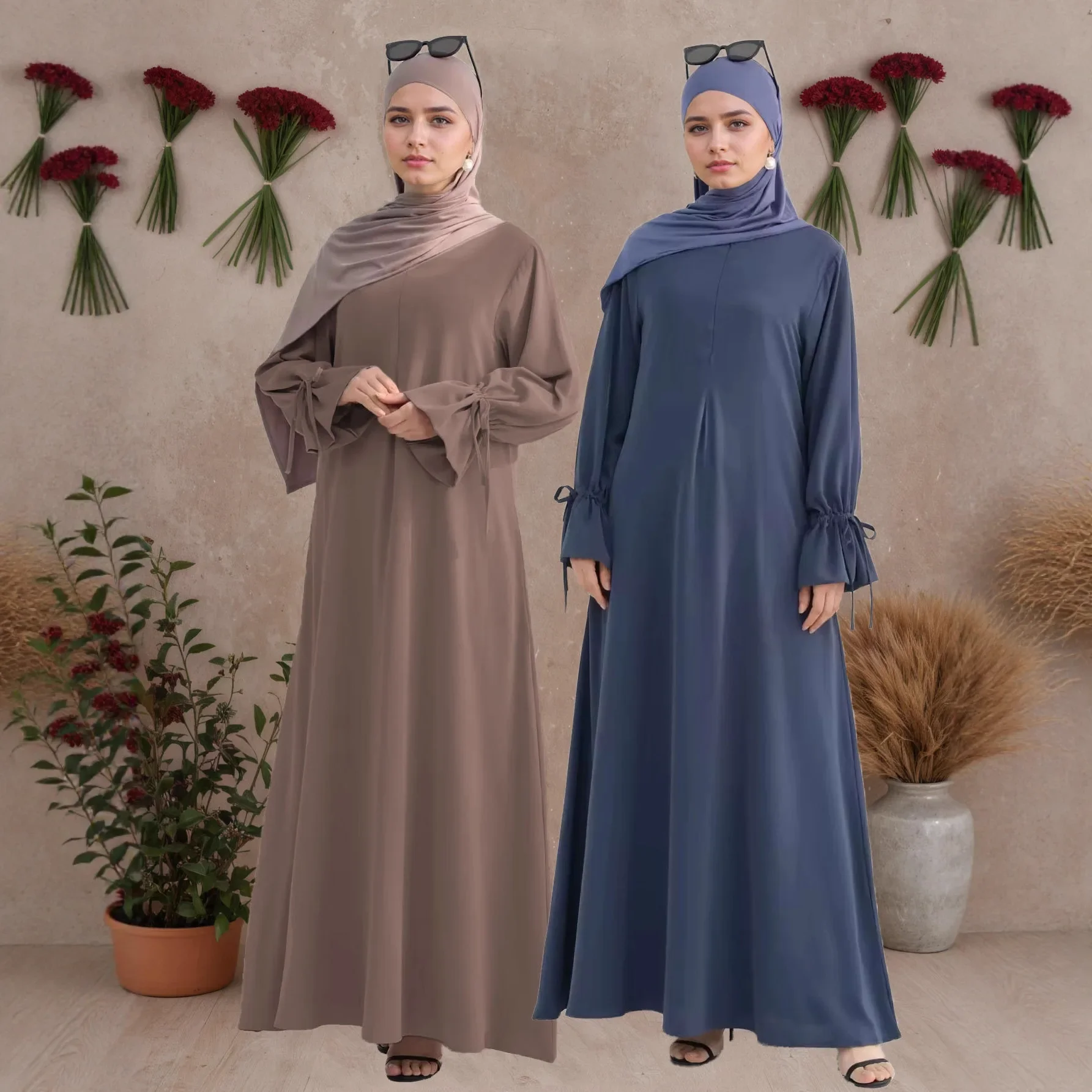 Long Dress Eid Ramadan Women Modest Dresses Robe Abaya Muslim Dubai Arabic Vestidos Morocco Kaftan Saudi Jalabiya Abayas