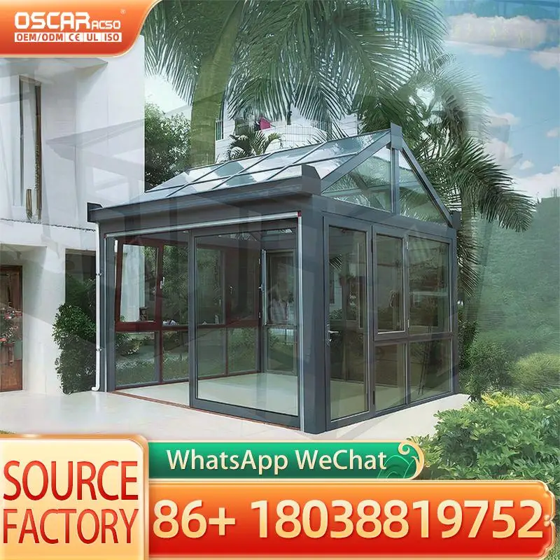 Multi Span Aluminum Alloy Frame Sunroom with Tempered Glass for Home Hotel Park Use 1 year Warranty sunroom