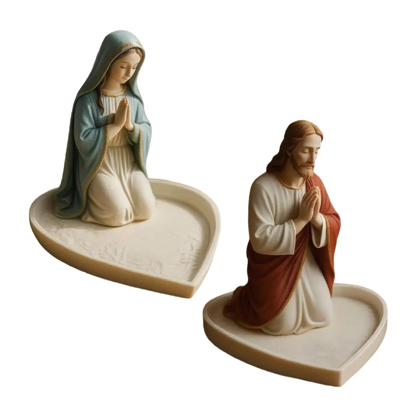 Statua di preghiera Vassoio per gioielli Porta rosario Elegante organizzatore di gioielli multiuso Scultura di preghiera per bracciali Anelli Vanity