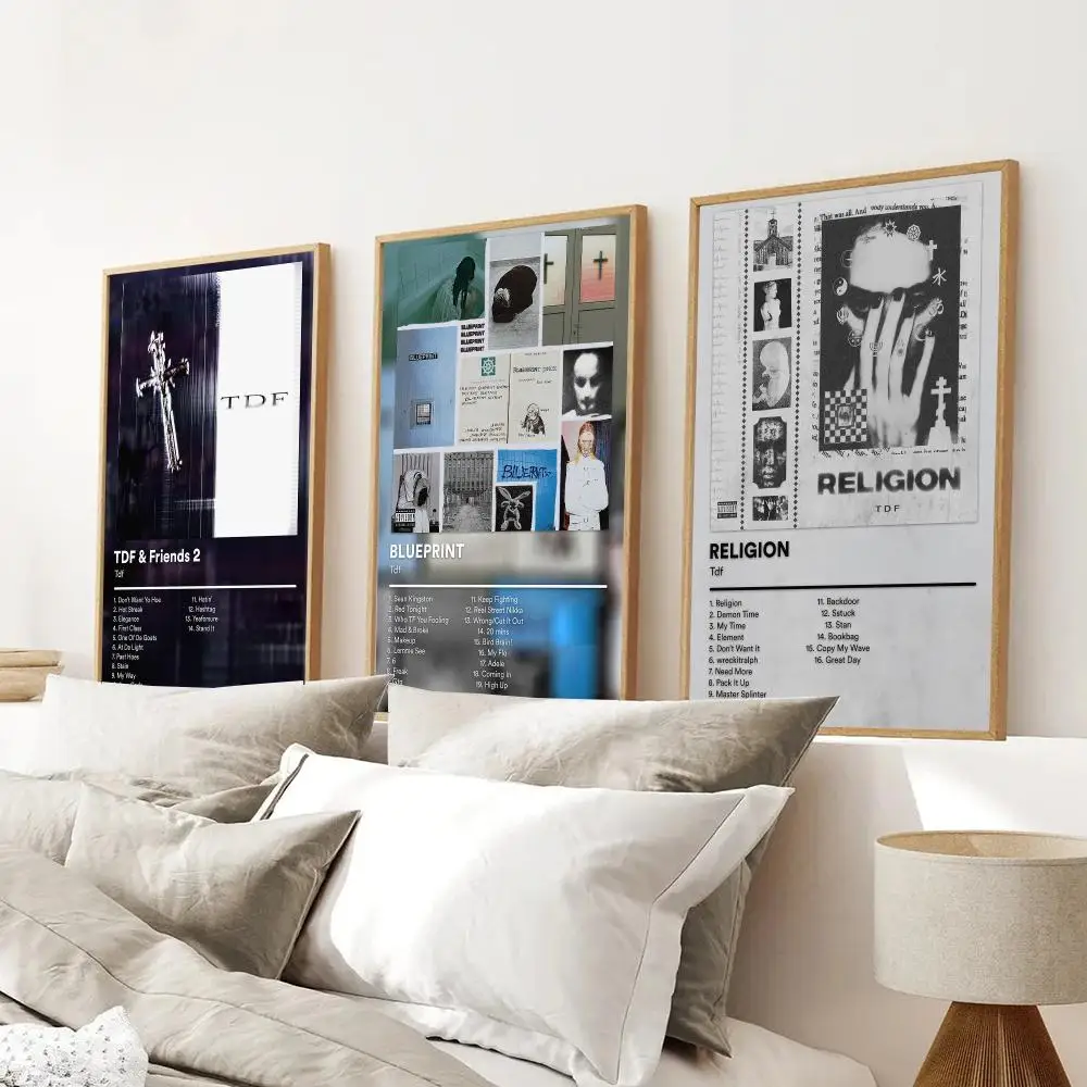 Rapper T-Tdf Music Poster Modern Minimalist Wall Art Prints Home Decor Interior Design Gift