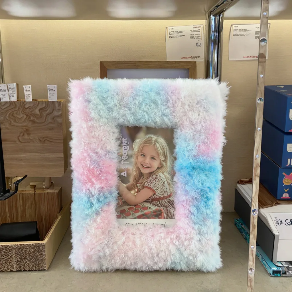 Tie Dye Flannelette Plush Picture Frame Density Board Wrapped Velvet Square Hollow Picture Frame Picture Frame Europe  6 