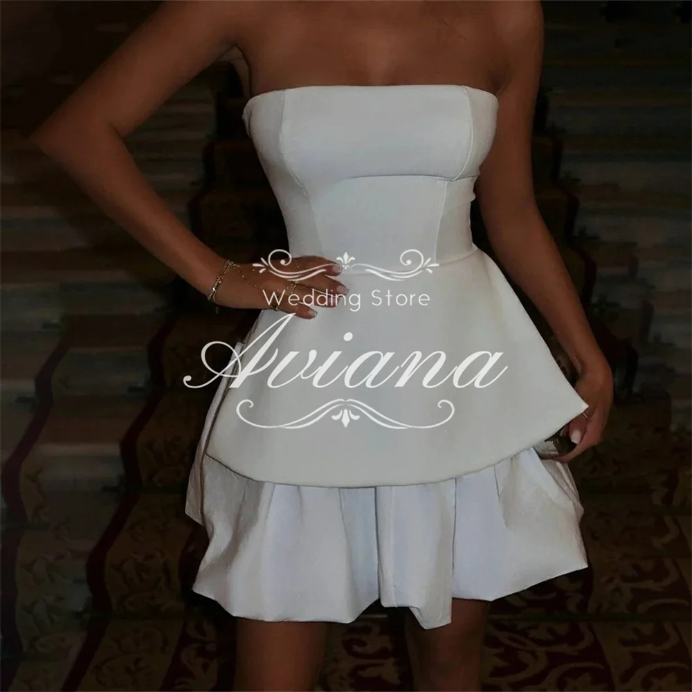 Customized Aviana Strapless Mini-Dress A-Line Wedding Dress Sexy Elegant Catching Appearance Modern Style Party Dress Puff Skirt
