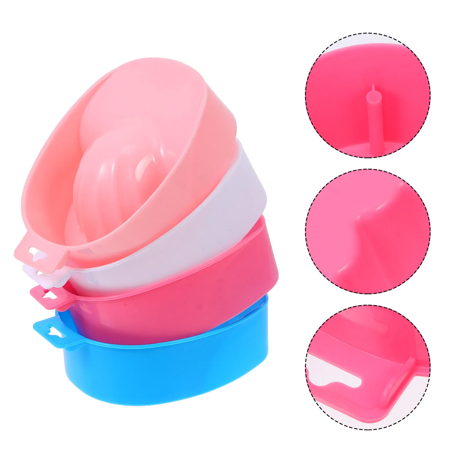 4Pcs Nail Soak Bowls Premium PP Material Manicure Tool Hand Care Polish Remover Nail Art Supplies Salon Home Use